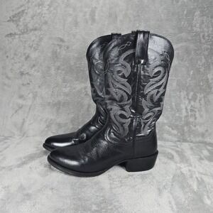 Dan Post Milwaukee Western Boots Men's Size 9.5D Leather Round Toe Black EUC